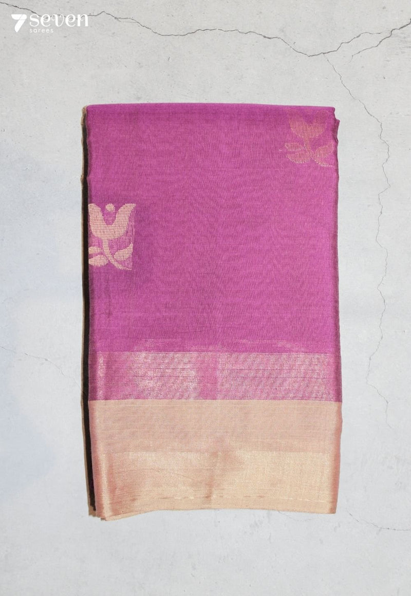 Jivanira Signature Seven Handloom Pink Bangalore Pure Cotton Saree - Seven Sarees - Saree - Seven Sarees