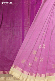 Jivanira Signature Seven Handloom Pink Bangalore Pure Cotton Saree - Seven Sarees - Saree - Seven Sarees