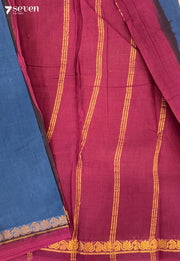Kadambam Madurai Blue Handmade Pure Cotton Sungudi Saree - Seven Sarees - Saree - Seven Sarees