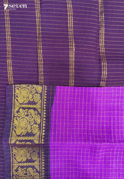 Kadambam Madurai Violet Handmade Pure Cotton Sungudi Saree - Seven Sarees - Saree - Seven Sarees