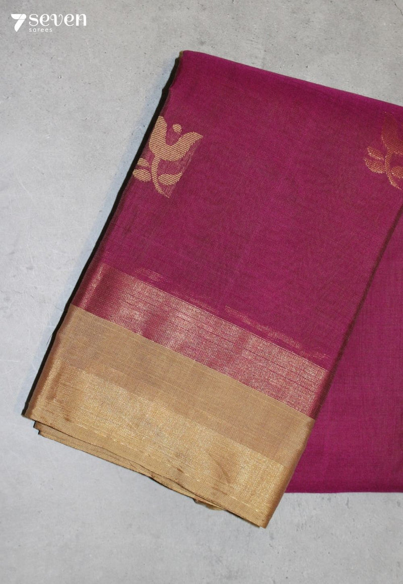 Kairanthi Signature Seven Handloom Pink Bangalore Pure Cotton Saree - Seven Sarees - Saree - Seven Sarees