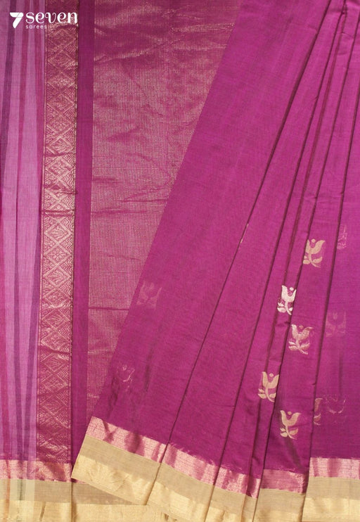 Kairanthi Signature Seven Handloom Pink Bangalore Pure Cotton Saree - Seven Sarees - Saree - Seven Sarees