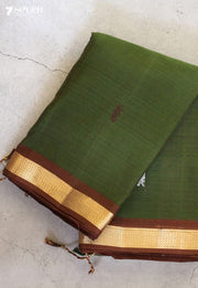 Kairanvi Signature Seven Handloom Green Bangalore Pure Cotton Saree - Seven Sarees - Saree - Seven Sarees