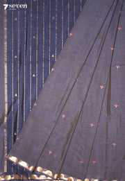 Kairika Signature Seven Handloom Blue Bangalore Pure Cotton Saree - Seven Sarees - Saree - Seven Sarees