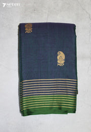 Kairumi Signature Seven Handloom Blue Bangalore Pure Cotton Saree - Seven Sarees - Saree - Seven Sarees