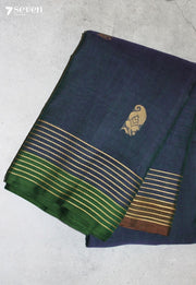 Kairumi Signature Seven Handloom Blue Bangalore Pure Cotton Saree - Seven Sarees - Saree - Seven Sarees