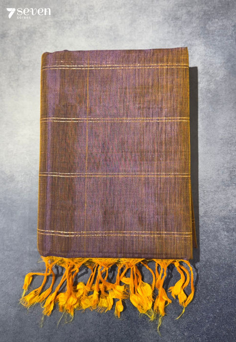 Kalika Mangalagiri Handloom Mustard Vegan Silk Saree - Seven Sarees - Saree - Seven Sarees