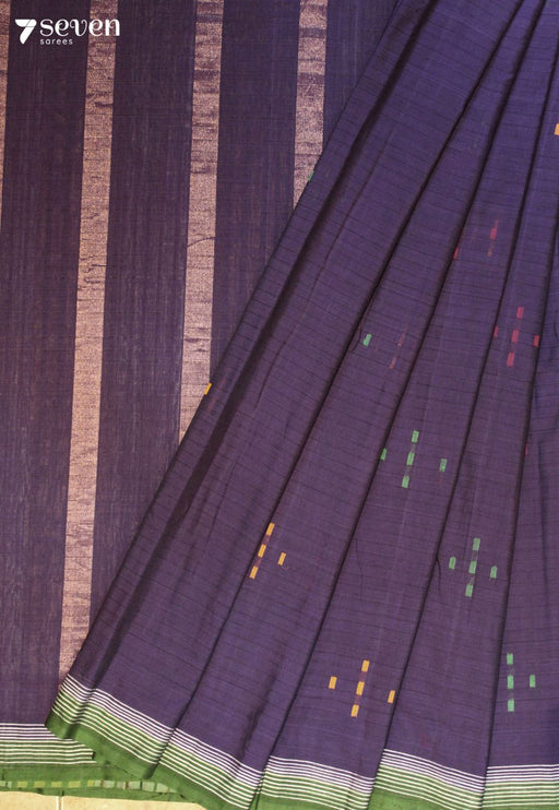 Kalmeya Signature Seven Handloom Purple Bangalore Pure Cotton Saree - Seven Sarees - Saree - Seven Sarees