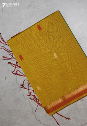 Kalrini Maheshwari Handloom Yellow Silk Cotton Saree - Seven Sarees - Seven Sarees