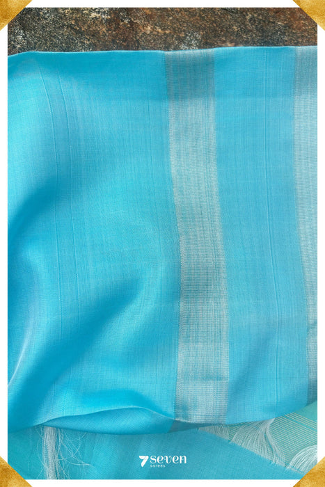 Kamalaathe Signature Seven Handloom Yellow/Blue Bangalore Pure Silk Saree|Silk Mark Certified - Seven Sarees - Saree - Seven Sarees