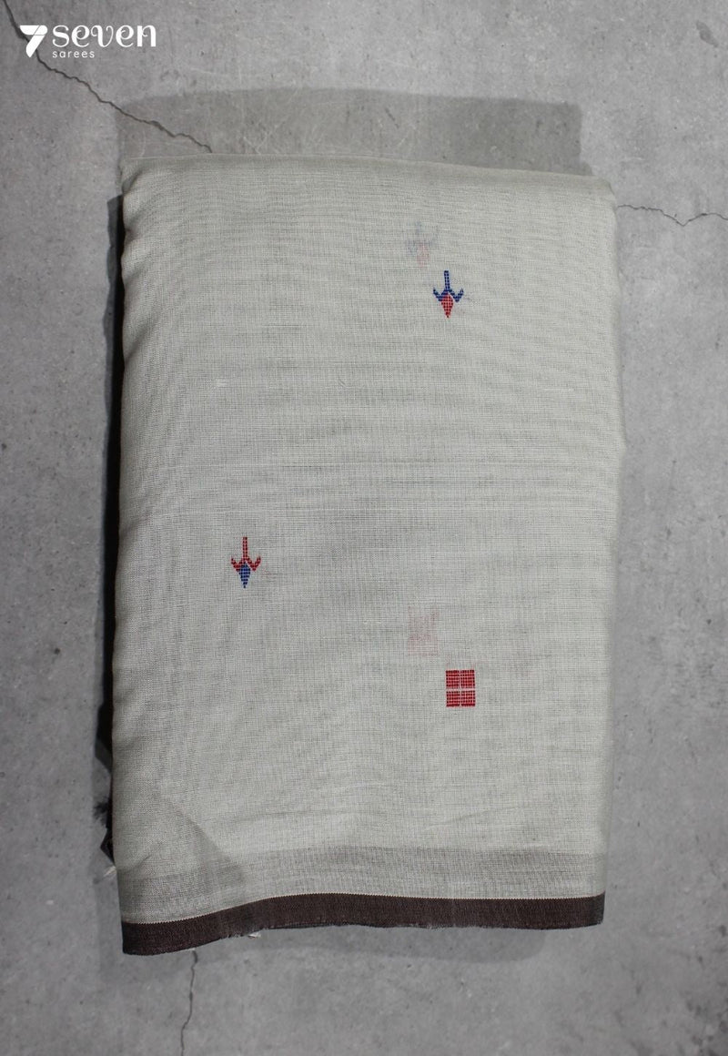 Kamalata Signature Seven Handloom Blue - White Bangalore Pure Cotton Saree - Seven Sarees - Saree - Seven Sarees