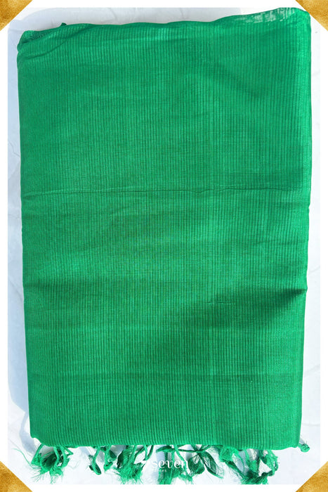 Kanaka Mangalagiri Handloom Green Vegan Silk Saree - Seven Sarees - Saree - Seven Sarees