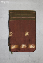 Kanthira Signature Seven Handloom Green Bangalore Pure Cotton Saree - Seven Sarees - Saree - Seven Sarees