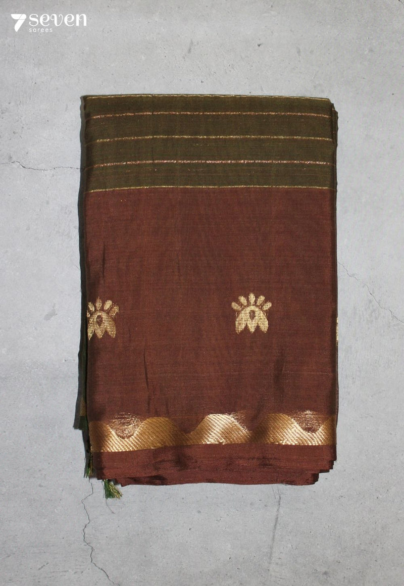 Kanthira Signature Seven Handloom Green Bangalore Pure Cotton Saree - Seven Sarees - Saree - Seven Sarees