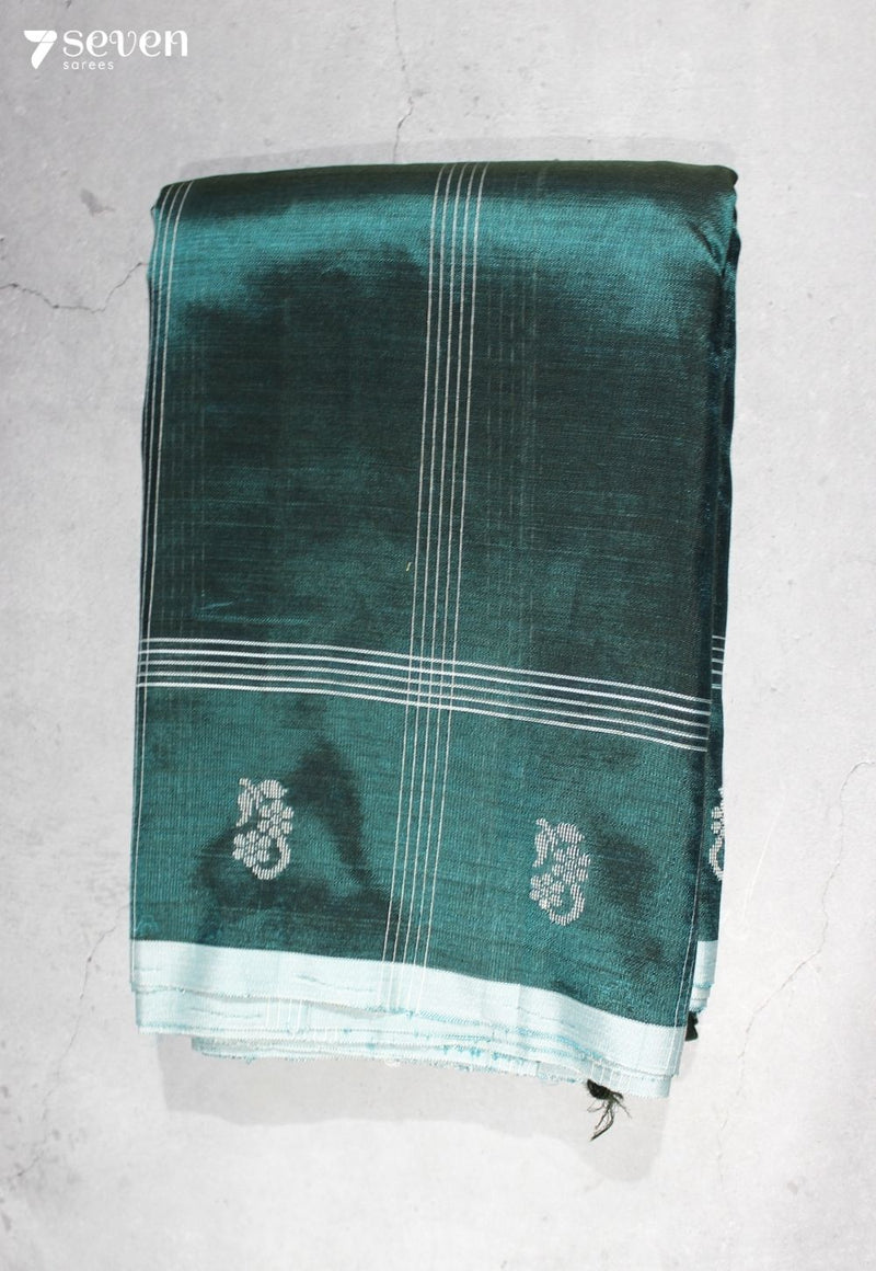 Karmashika Signature Seven Handloom Green Bangalore Vegan Silk Saree - Seven Sarees - Saree - Seven Sarees