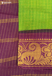 Karu Kondrai Madurai Green Handmade Pure Cotton Sungudi Saree - Seven Sarees - Saree - Seven Sarees