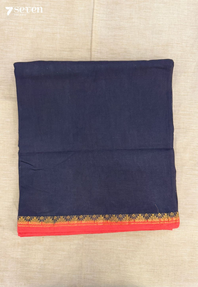 Karumugai Madurai Navy Handmade Pure Cotton Sungudi Saree - Seven Sarees - Saree - Seven Sarees