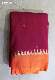 Karvini Signature Seven Handloom Pink Bangalore Pure Silk Cotton Saree - Seven Sarees - Saree - Seven Sarees