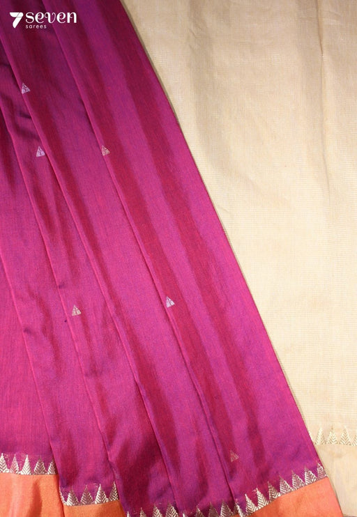 Karvini Signature Seven Handloom Pink Bangalore Pure Silk Cotton Saree - Seven Sarees - Saree - Seven Sarees