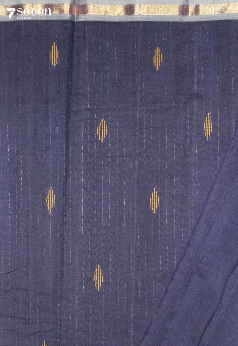 Kashmira Signature Seven Handloom Blue Bangalore Pure Cotton Saree - Seven Sarees - Saree - Seven Sarees