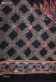Kaumudi Kutch Black Pure Handmade Ajrakh Modal with Handpasted Mirrors - view 4