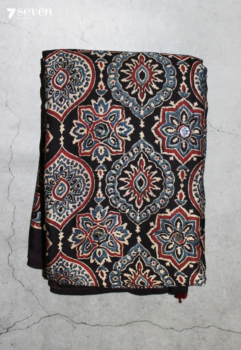 Kaumudi Kutch Black Pure Handmade Ajrakh Modal with Handpasted Mirrors - view 2