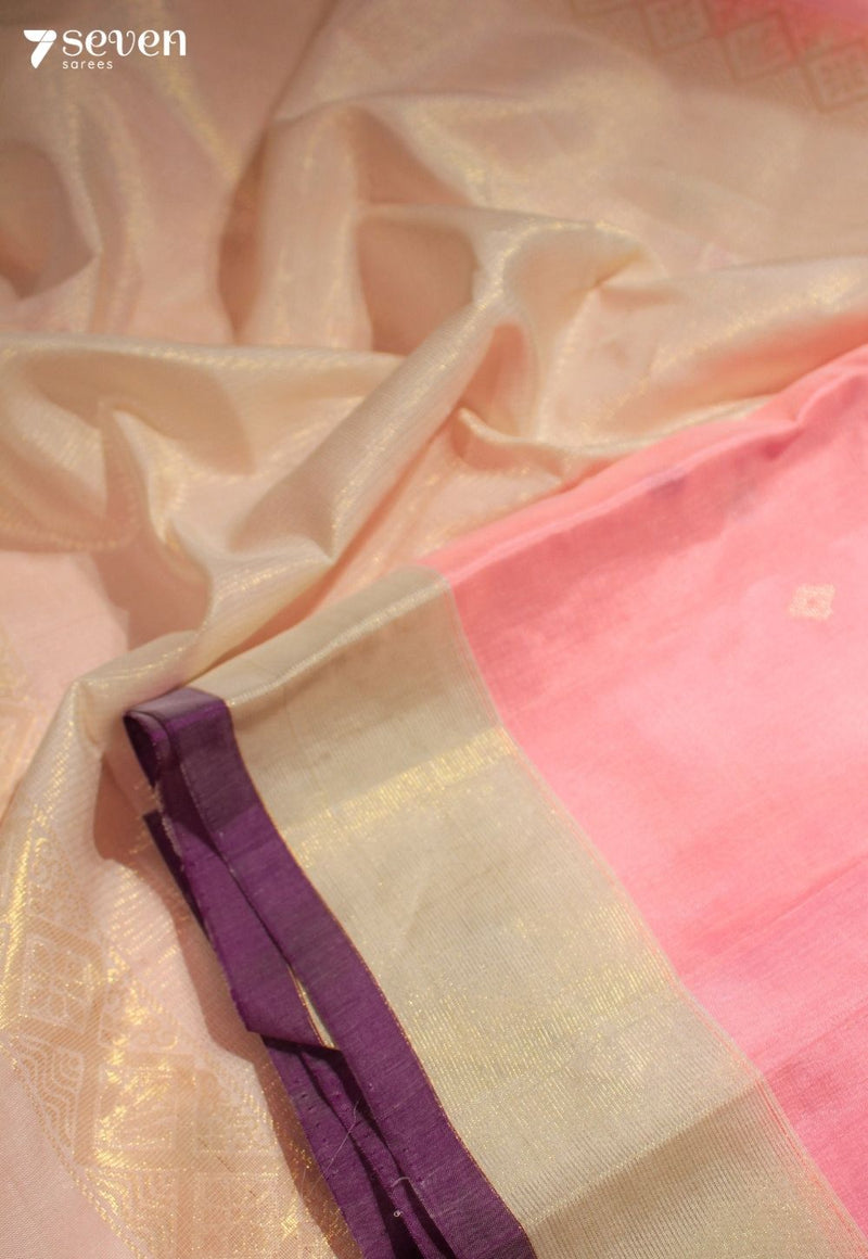 Kaveri Rajika Signature Seven Handloom Pink Bangalore Pure Silk Cotton Saree - Seven Sarees - Saree - Seven Sarees
