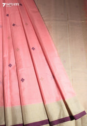 Kaveri Rajika Signature Seven Handloom Pink Bangalore Pure Silk Cotton Saree - Seven Sarees - Saree - Seven Sarees