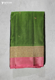 Kaveri Signature Seven Handloom Green Bangalore Pure Silk Cotton Saree - Seven Sarees - Saree - Seven Sarees