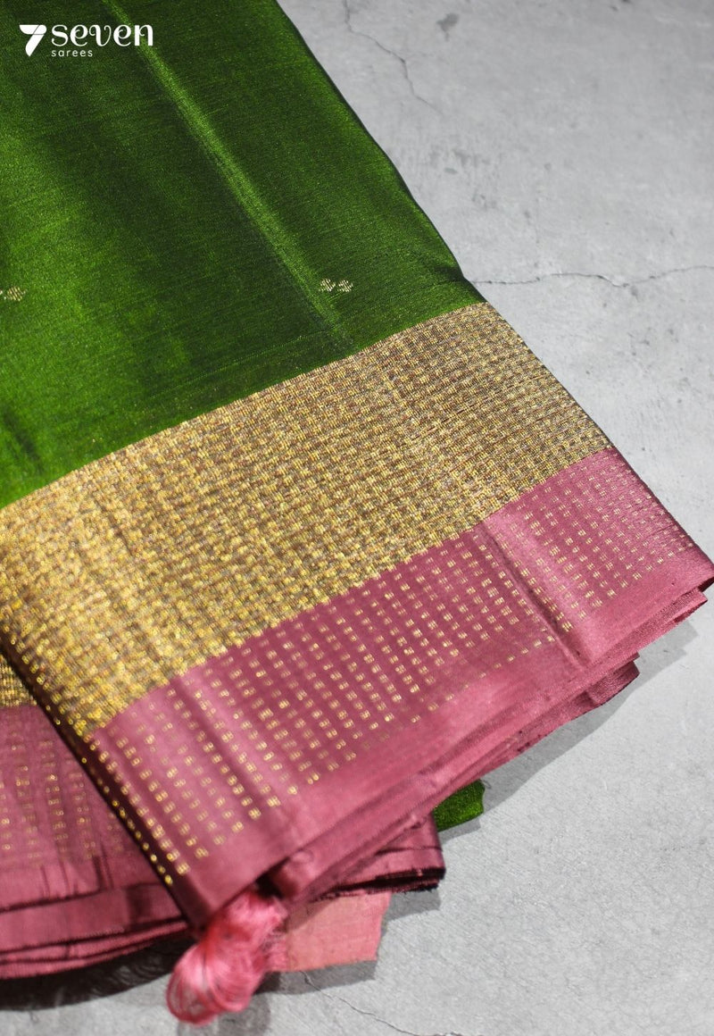 Kaveri Signature Seven Handloom Green Bangalore Pure Silk Cotton Saree - Seven Sarees - Saree - Seven Sarees