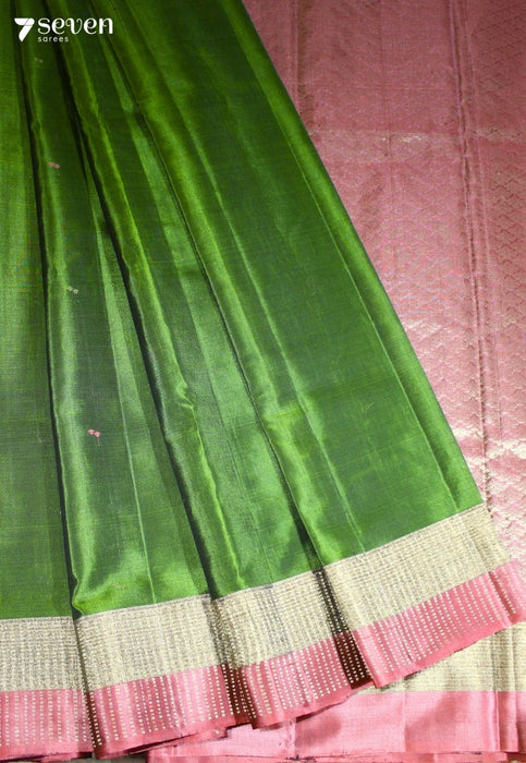 Kaveri Signature Seven Handloom Green Bangalore Pure Silk Cotton Saree - Seven Sarees - Saree - Seven Sarees