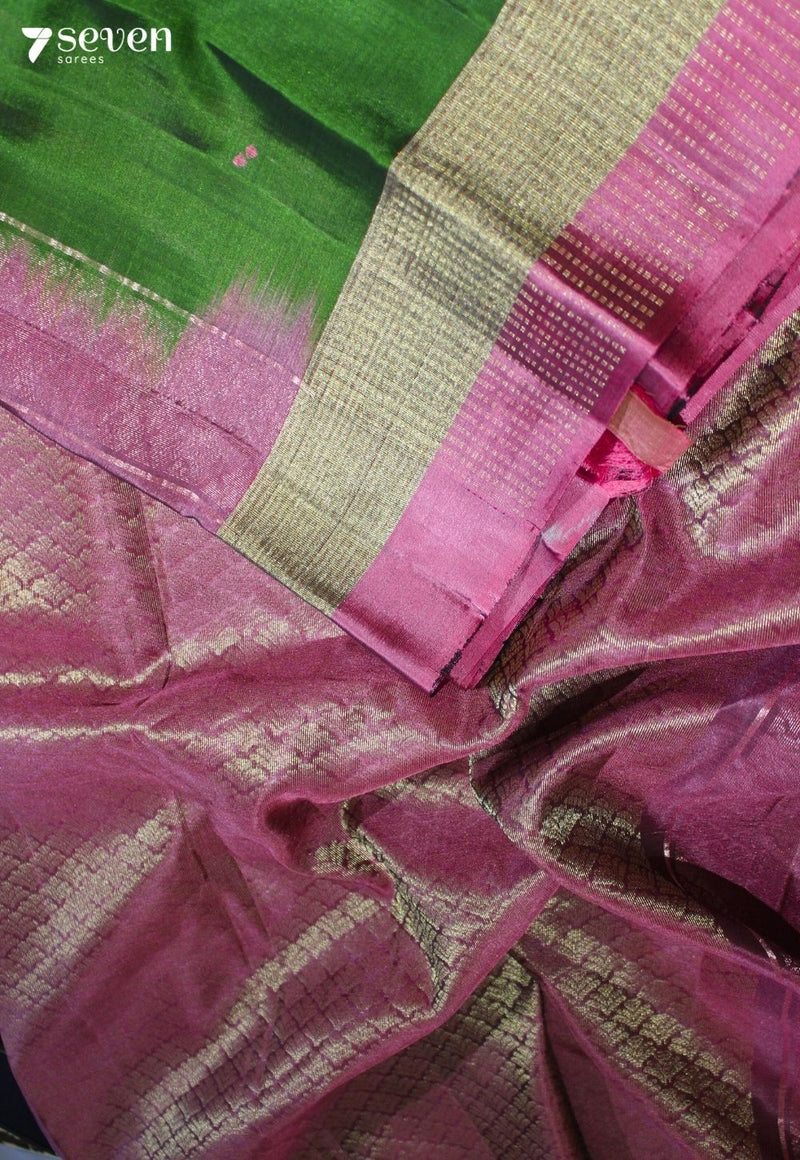 Kaveri Signature Seven Handloom Green Bangalore Pure Silk Cotton Saree - Seven Sarees - Saree - Seven Sarees