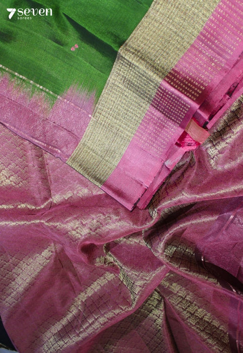 Kaveri Signature Seven Handloom Green Bangalore Pure Silk Cotton Saree - Seven Sarees - Saree - Seven Sarees