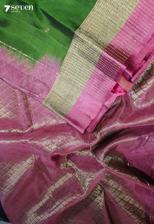 Kaveri Signature Seven Handloom Green Bangalore Pure Silk Cotton Saree - Seven Sarees - Saree - Seven Sarees