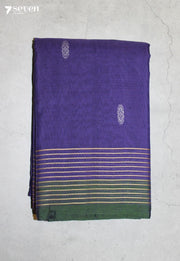 Kelori Signature Seven Handloom Purple Bangalore Pure Cotton Saree - Seven Sarees - Saree - Seven Sarees