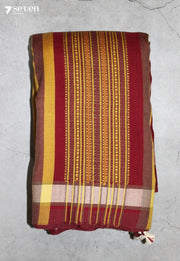 Keshal Kutch Red Handloom 100% Cotton Bhujodi Saree - Seven Sarees - Saree - Seven Sarees