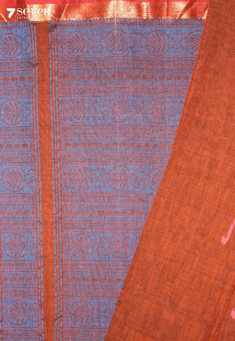 Keshini Signature Seven Handloom Brown Bangalore Pure Cotton Saree - view 3