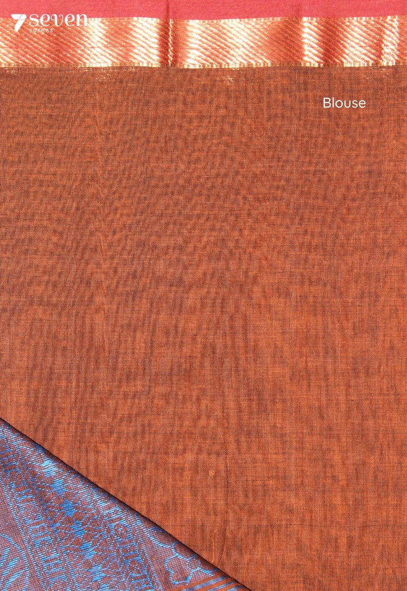 Keshini Signature Seven Handloom Brown Bangalore Pure Cotton Saree - view 4