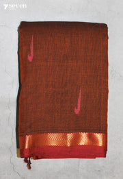 Keshini Signature Seven Handloom Brown Bangalore Pure Cotton Saree - view 2