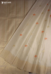 Keshini Signature Seven Handloom Off - White Bangalore Pure Silk Cotton Saree - Seven Sarees - Saree - Seven Sarees