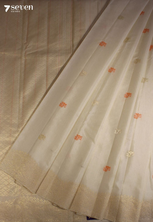 Keshini Signature Seven Handloom Off - White Bangalore Pure Silk Cotton Saree - Seven Sarees - Saree - Seven Sarees