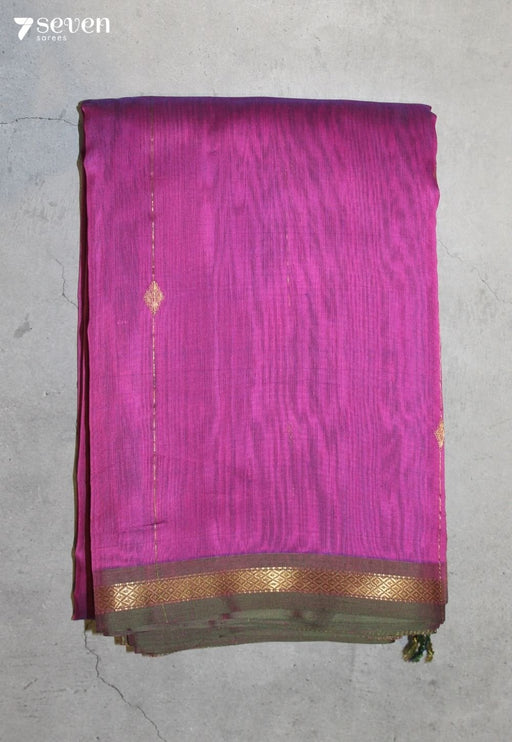 Kethara Maheshwari Handloom Pink Silk Cotton Saree - Seven Sarees - Seven Sarees