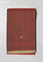 Kethori Signature Seven Handloom Red Bangalore Pure Cotton Saree - Seven Sarees - Saree - Seven Sarees