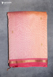 Ketumati Maheshwari Handloom Pink Silk Cotton Saree - Seven Sarees - Seven Sarees