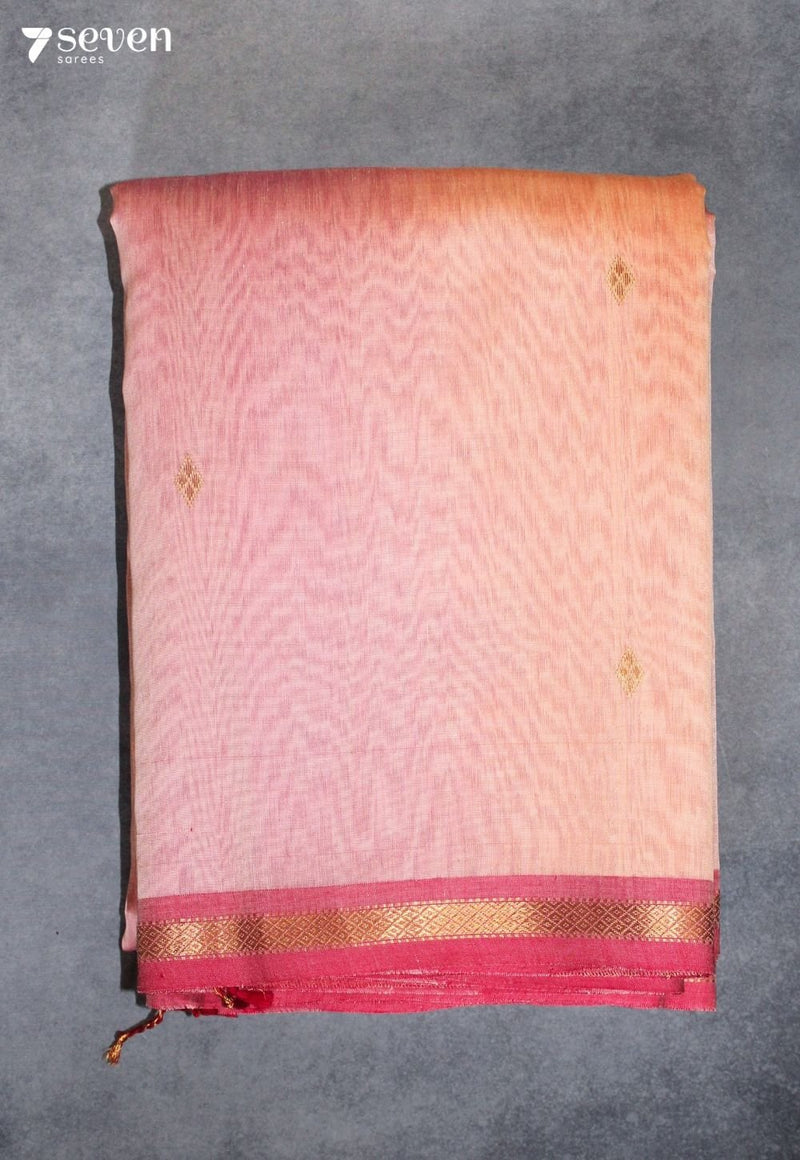 Ketumati Maheshwari Handloom Pink Silk Cotton Saree - Seven Sarees - Seven Sarees