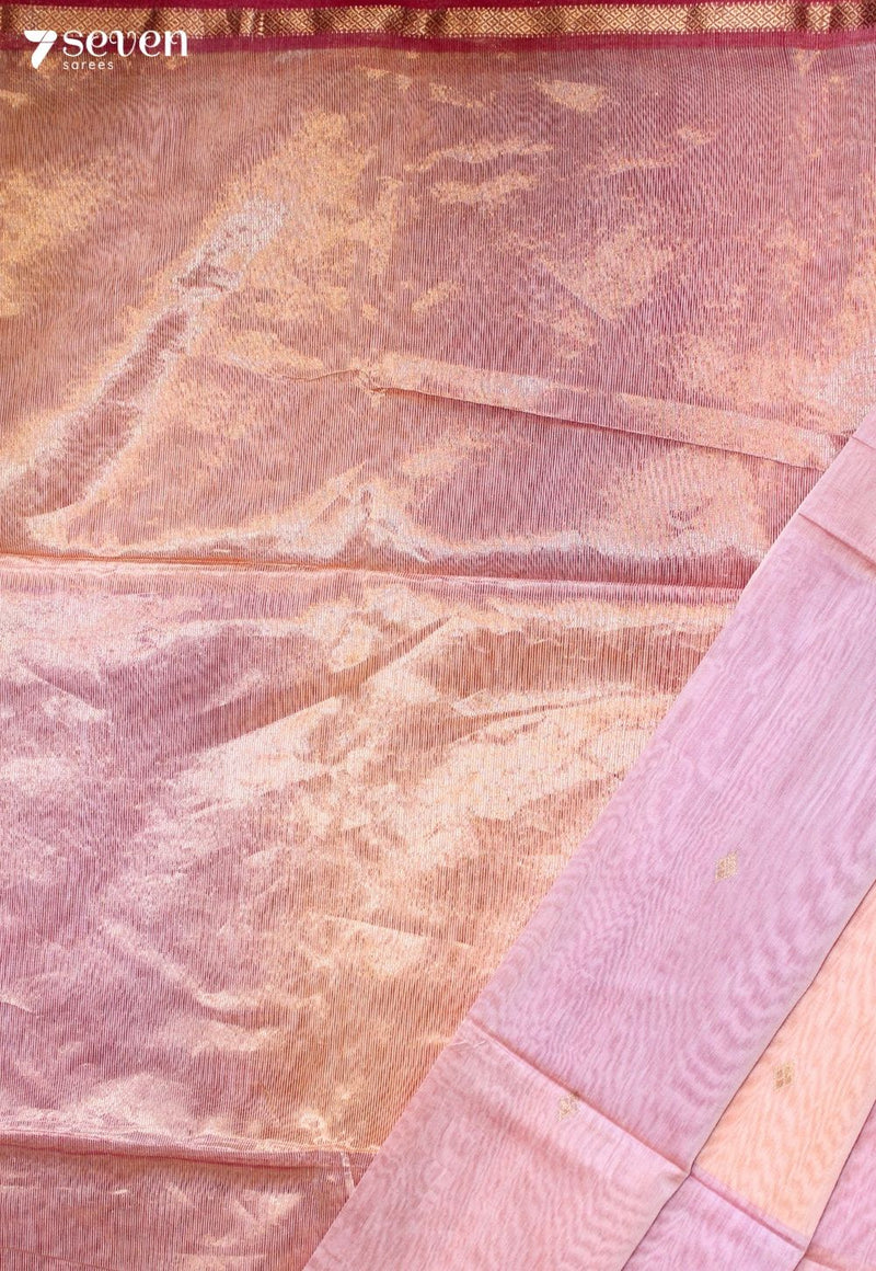 Ketumati Maheshwari Handloom Pink Silk Cotton Saree - Seven Sarees - Seven Sarees
