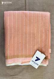 Khus Chattisgarh Cream Pure Tussar Silk Saree | Silk Mark Certified - Seven Sarees - Saree - Seven Sarees