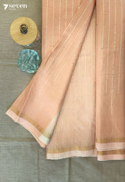 Khus Chattisgarh Cream Pure Tussar Silk Saree | Silk Mark Certified - Seven Sarees - Saree - Seven Sarees