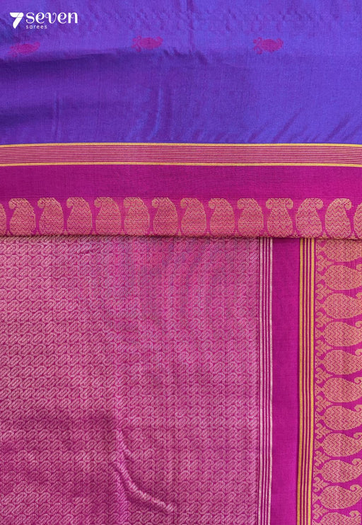 Khus Drift Signature Seven Handloom Purple Bangalore Vegan Silk Saree - Seven Sarees - Saree - Seven Sarees