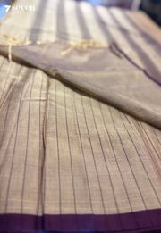 Kiva Signature Seven Handloom Brown/Maroon Bangalore Pure Cotton Saree - Seven Sarees - Saree - Seven Sarees